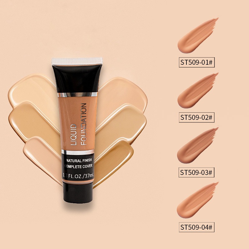 12 Colors Private Label 37ML Moisturizing Vegan Waterproof Foundation Long Lasting Makeup Brightening Liquid Foundation
