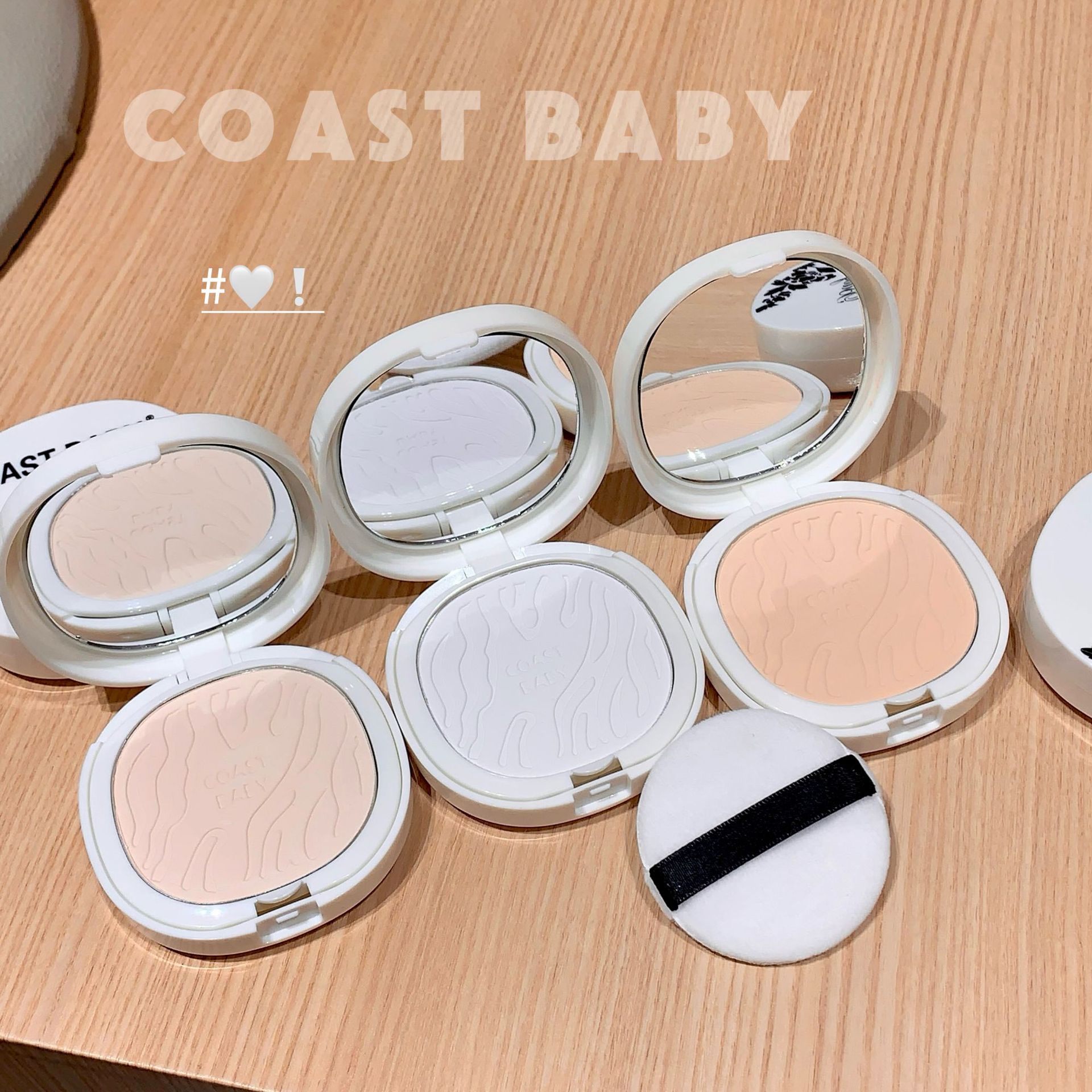 COAST BABY Soft Long-Lasting Matte Powder Compact Concealer Contouring Brightening Waterproof Non-Fading Setting Foundation for