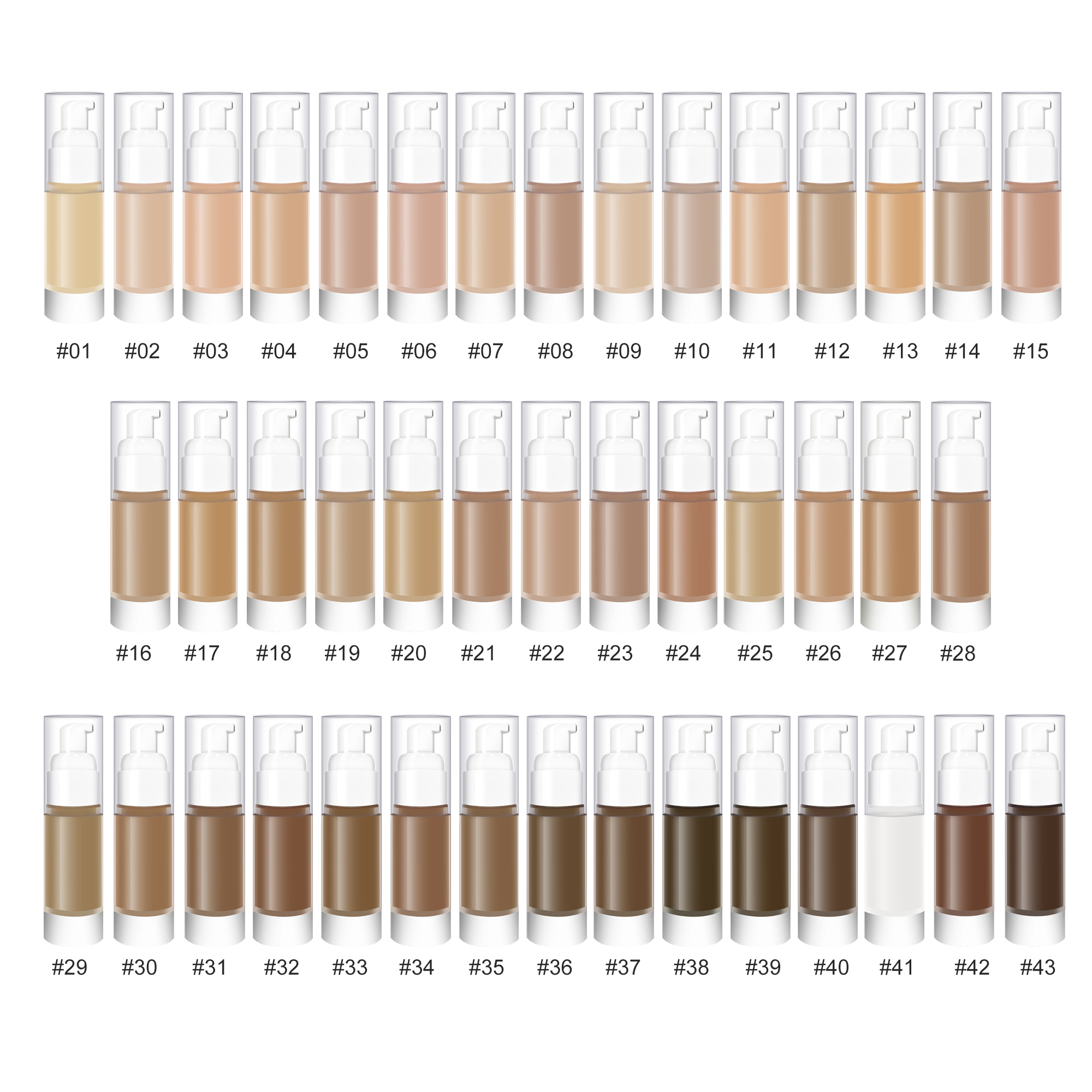 Vegan Matte Waterproof Full Coverage Foundation Custom logo Private Label Liquid Foundation