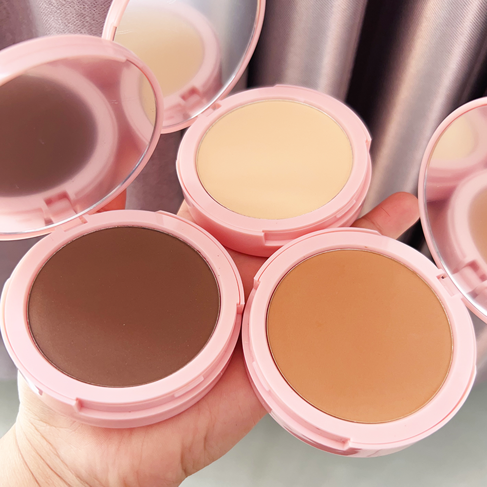 Wholesale Private Label Makeup Oil Control Matte Pressed Powder Foundation Waterproof Vegan Pressed Compact Setting Powder