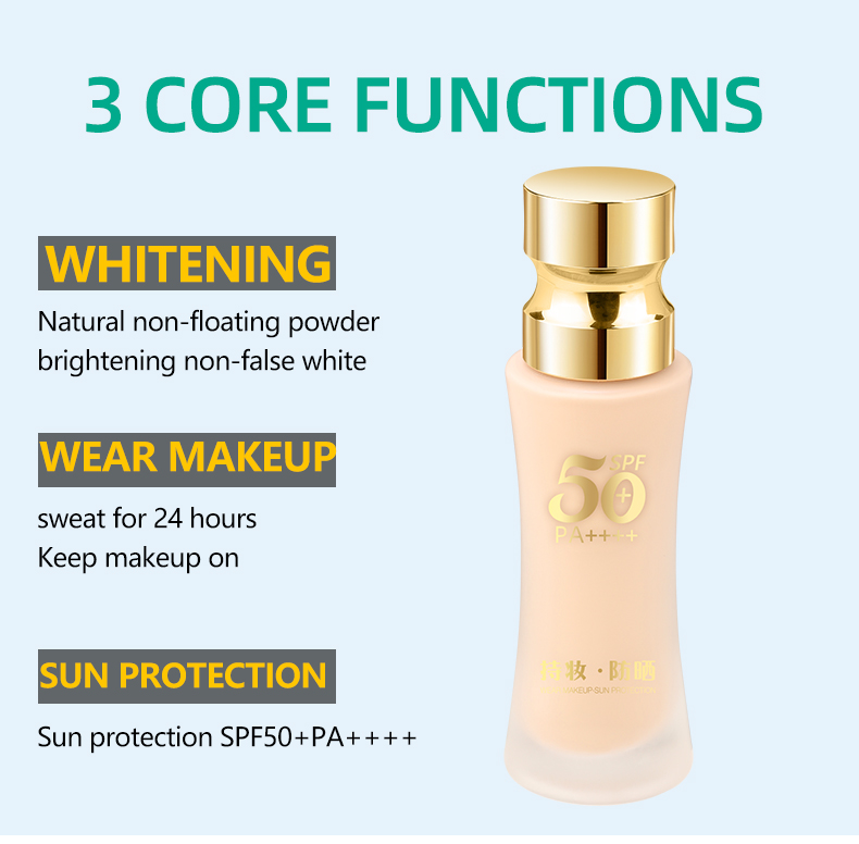Waterproof Full Coverage BB Cream SPF Foundation Makeup Base Natural Coverage Private Label Bulk
