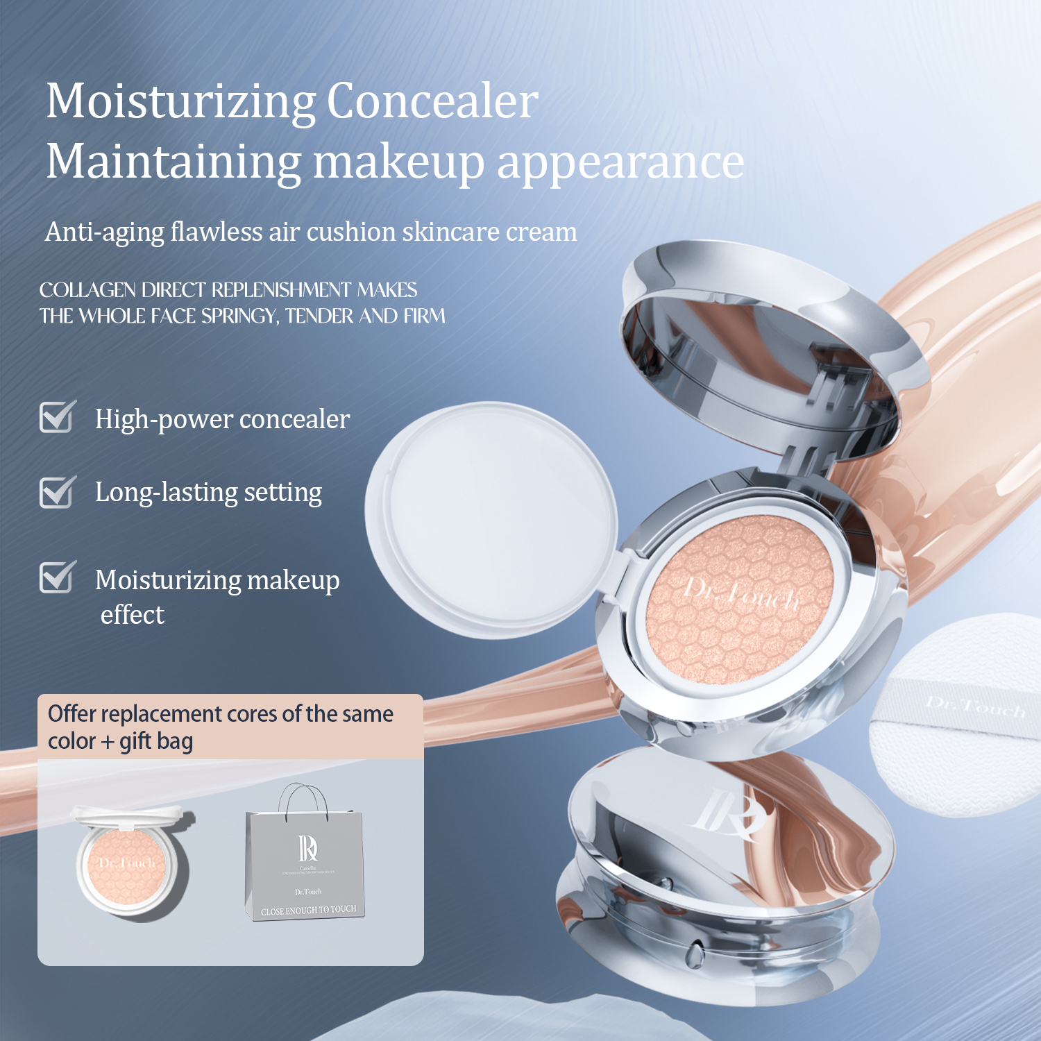 Private Label OEM Cushion Foundation Full Coverage Long Lasting Waterproof Oil Control Brightening Compact Makeup Foundation