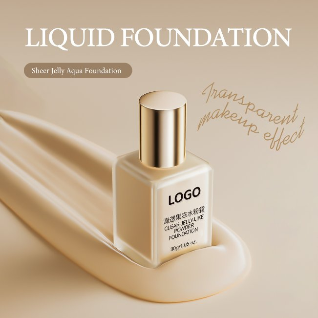 OEM/ODM Innovative Hydrogel Technology Zero Powdery Residue Sheer &amp; Natural Finish Sensitive Skin Soothing Anti-Aging Foundation