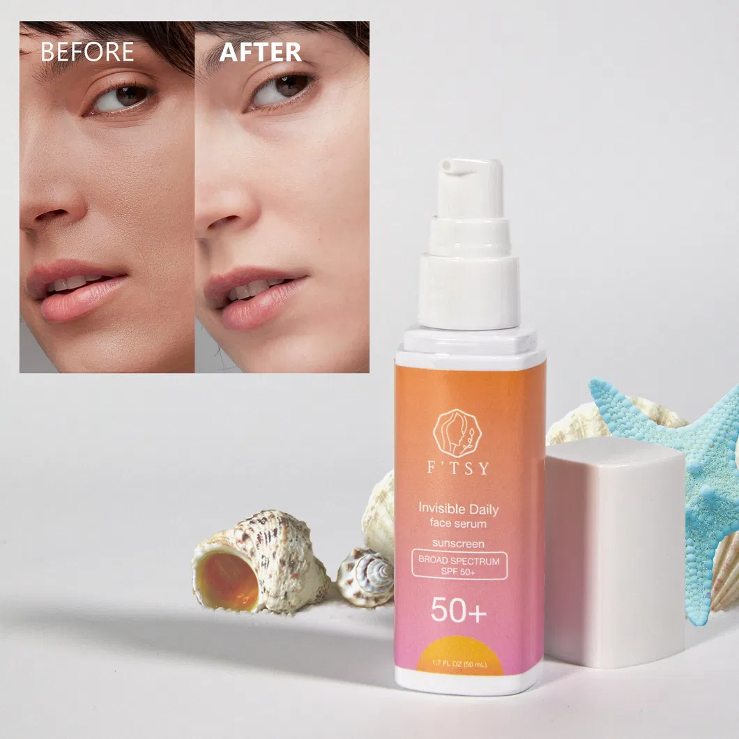Hot Selling Custom Logo Light Dewy Finished Tinted Broad Spectrum Mineral SPF30 Sunblock Sunscreen Serum