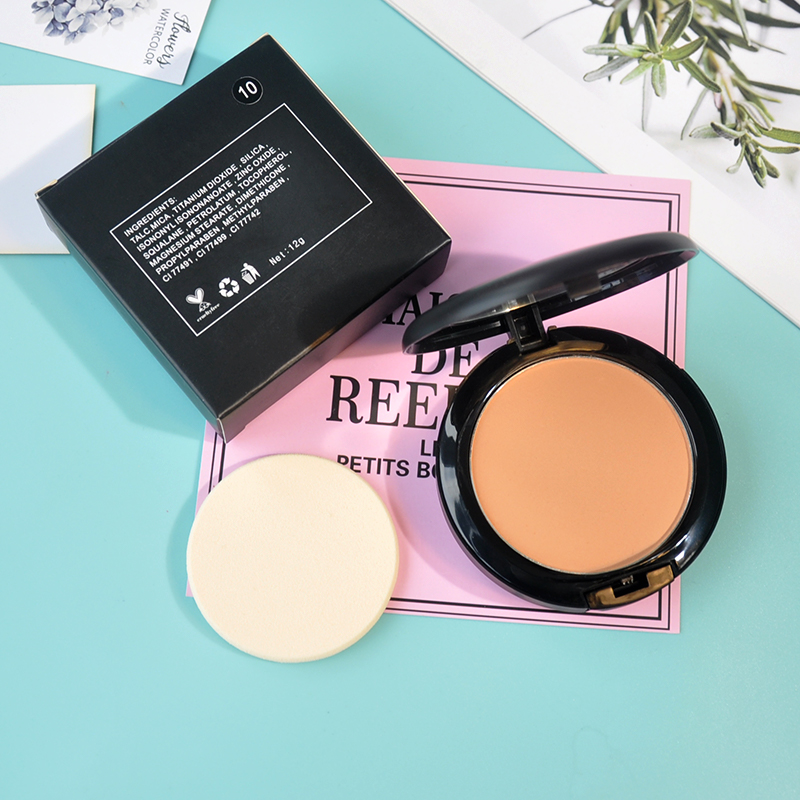 Wholesale Private Label High Quality Pressed Powder Makeup Foundation Two Way Cushion Powder Cake