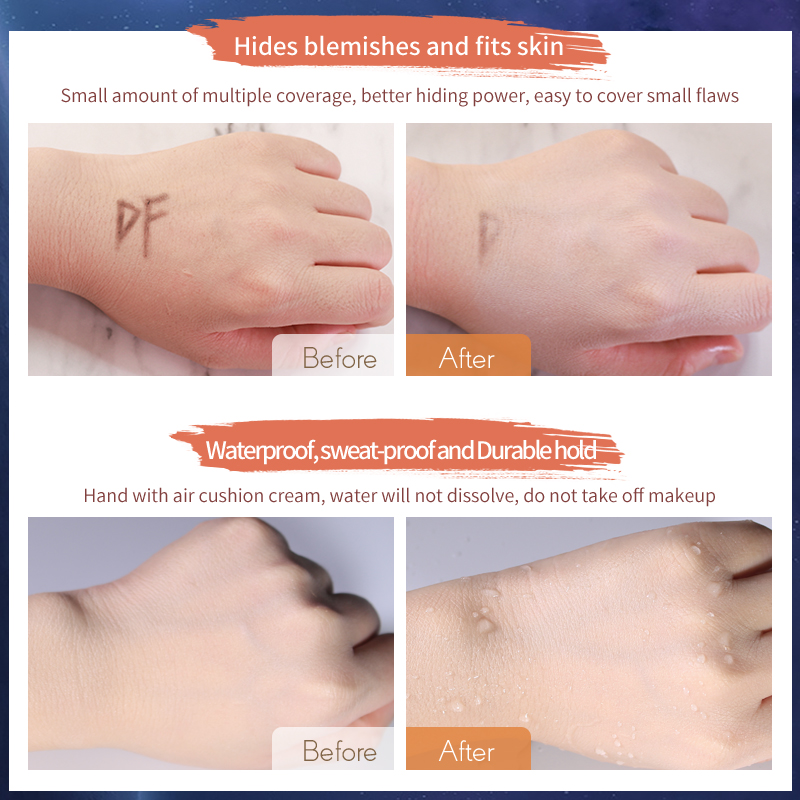 Oem Custom Cc/Bb Cream Face Full Coverage Waterproof Liquid Makeup Air Cushion Foundation for All Skin