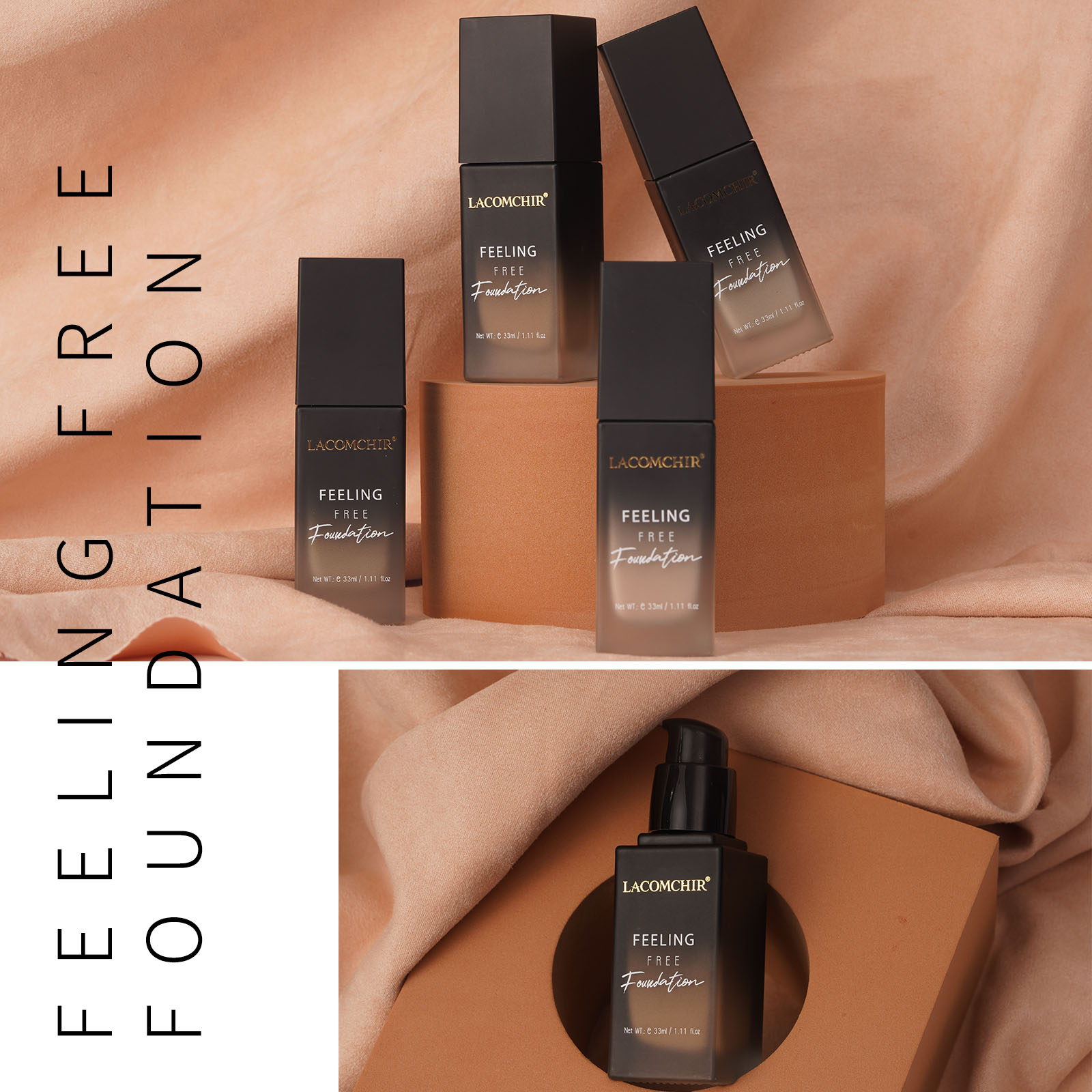 LACOMCHIR Liquid Foundation Moisture Matte Smooth Cream Feeling Free Foundation