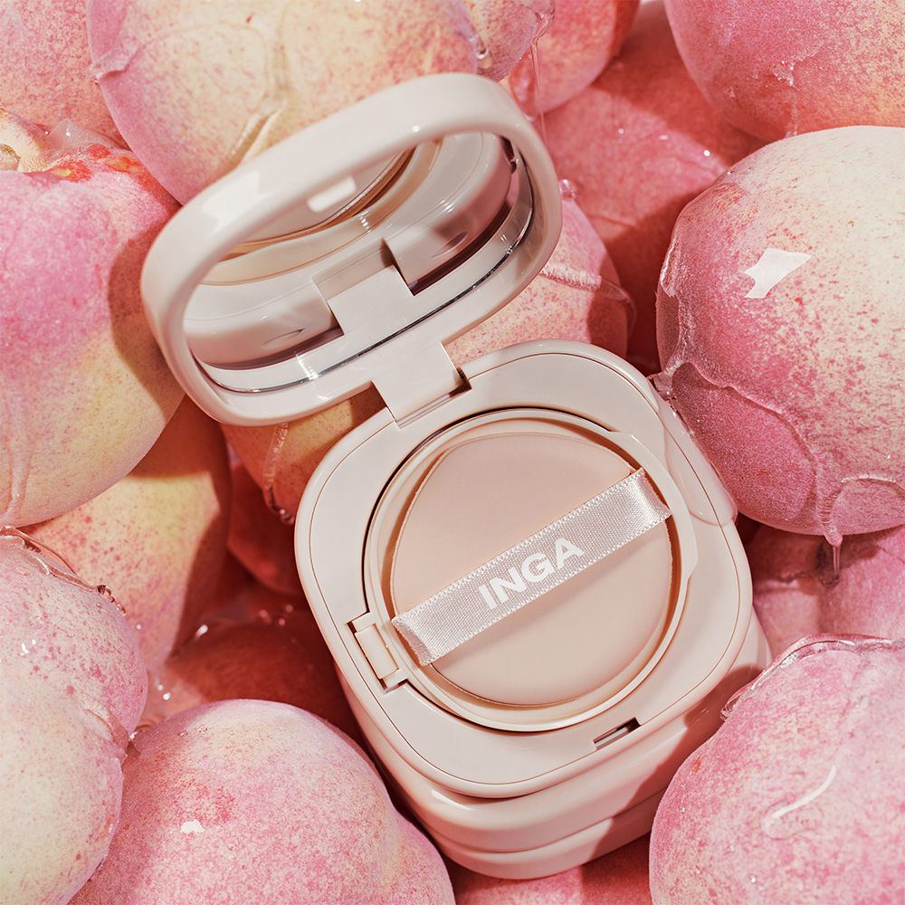 [INGA] Water Glow Daily Cushion Foundation Whitening for Dewy Hydration Radiant Coverage Long Lasting Finish 92g Dark All Types