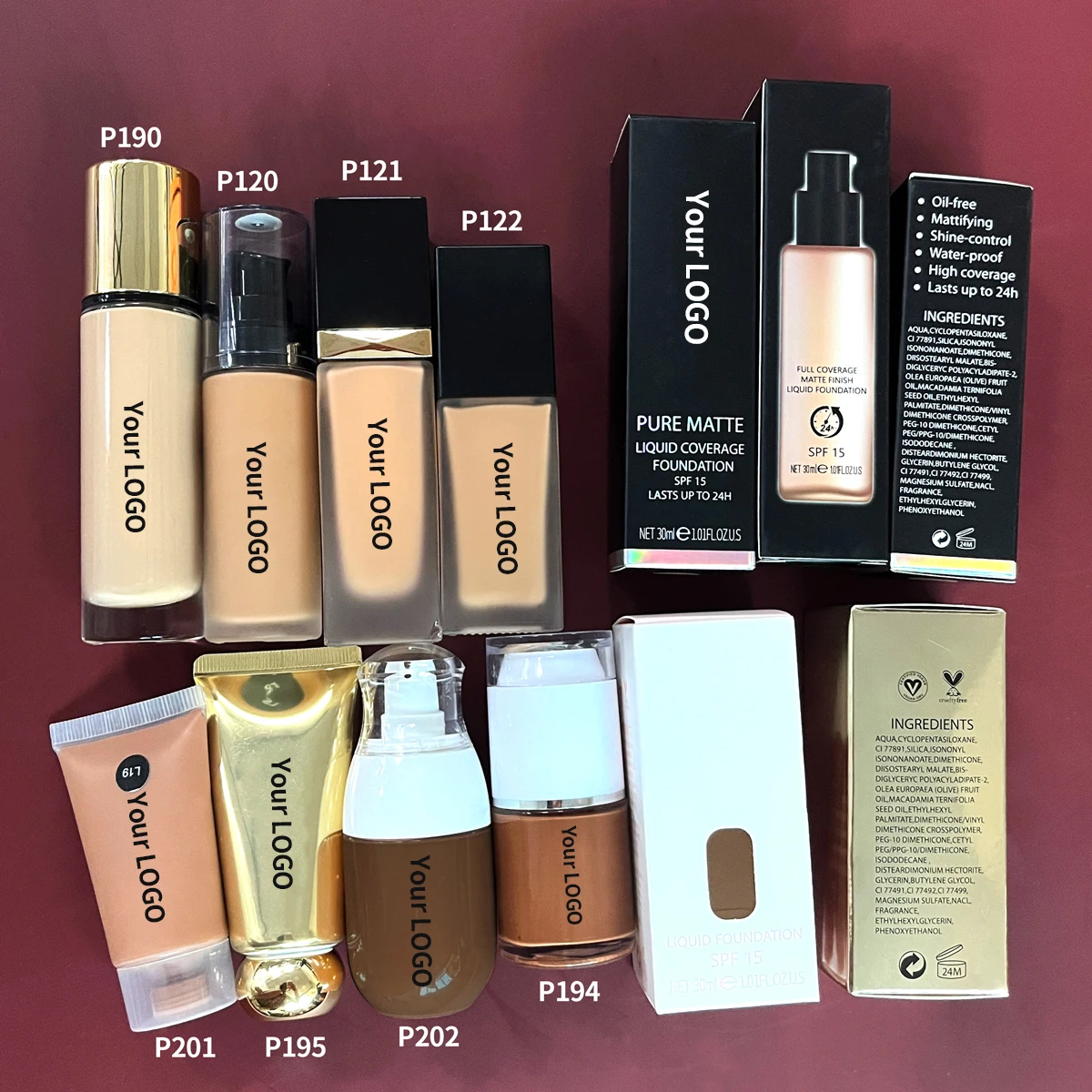 Hot Sale Professional Lower Price Liquid Makeup Foundation Full Coverage Foundation OEM ODM Waterproof Liquid Foundation SPF50