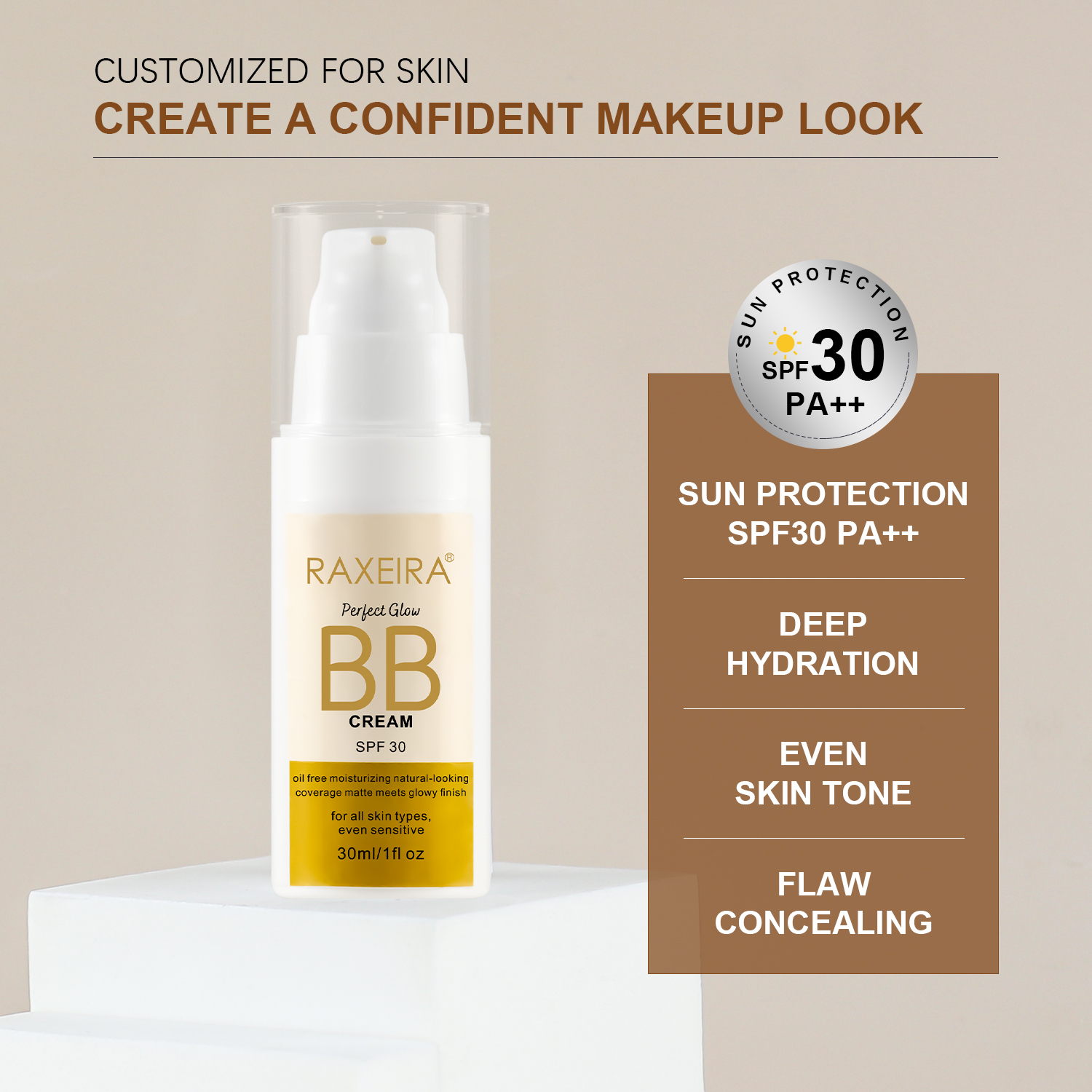 Wholesale BB Cream With Sunblock SPF 30++ Sunscreen Long Lasting Moisturizing BB Cream Makeup Foundation Cream