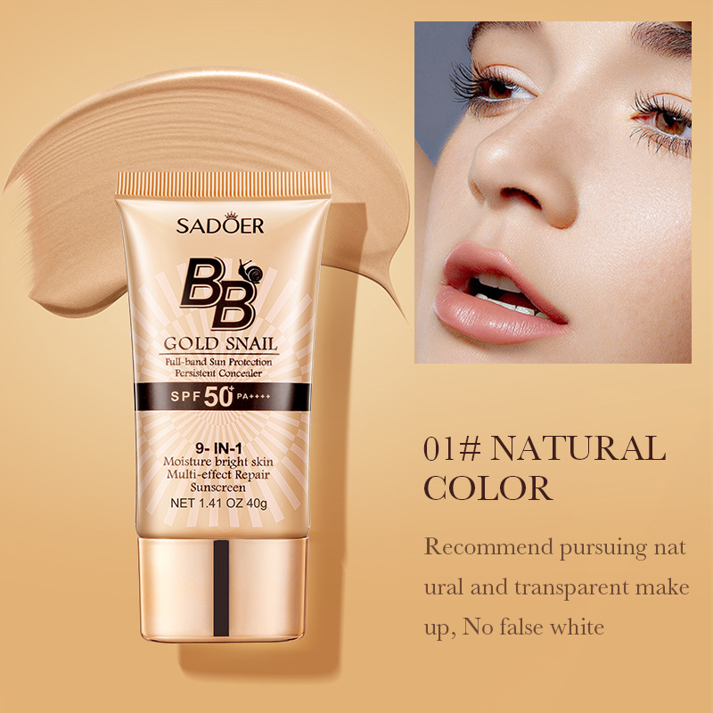 Hot Sale Snail Sunscreen BB Cream Modifications Hydrating Moisturizing Concealer Isolation Foundation Cream Cosmetics