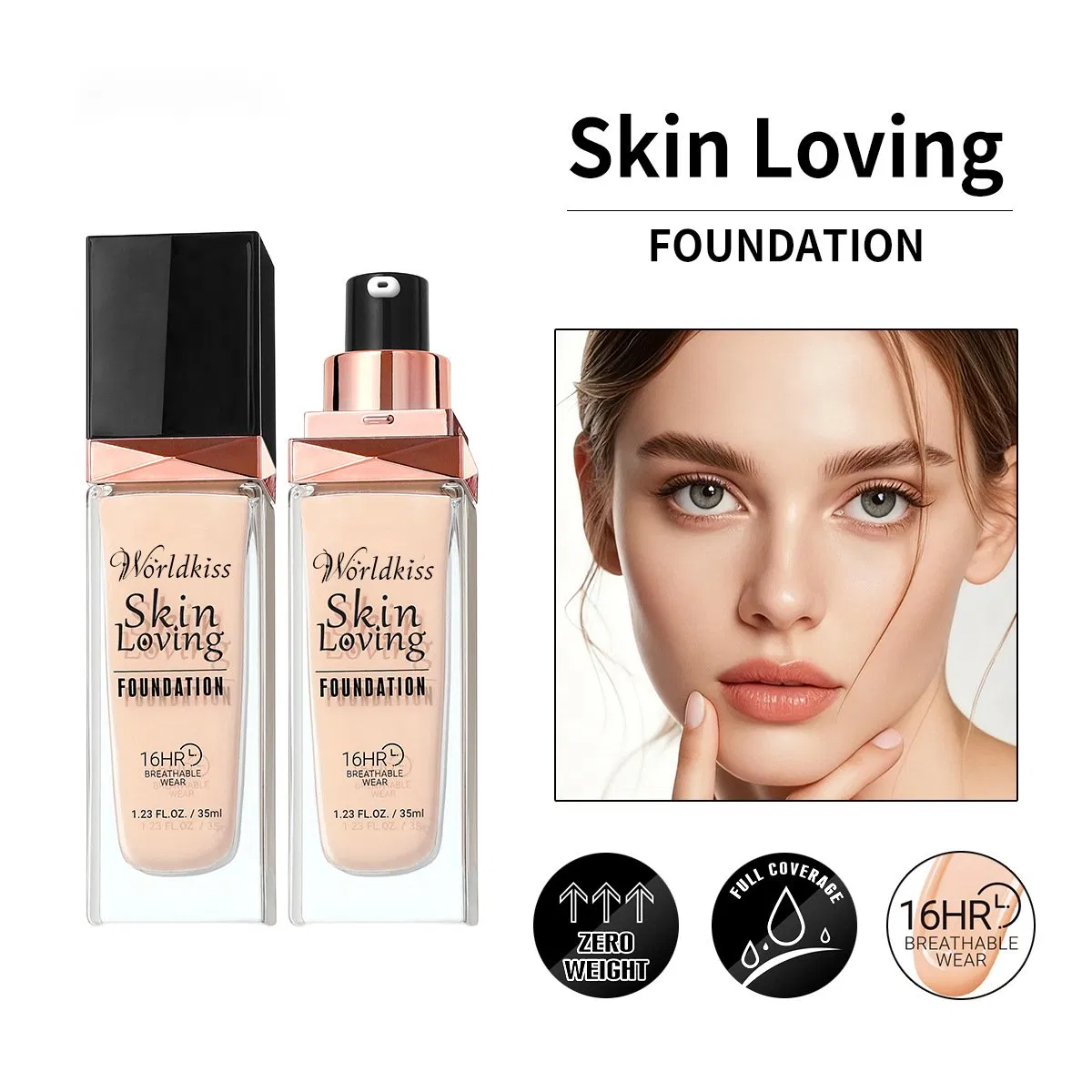 Long-Lasting, Non-Greasy, Long-Lasting Concealing Foundation for Oily Skin, Sheer, Natural, and Moisturizing