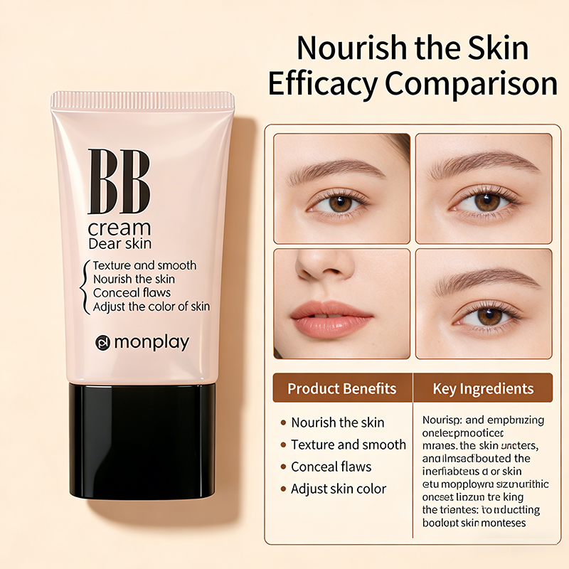 Monplay Mineral BB Cream | Whitening &amp; Sunscreen | Long-Lasting Coverage | Nourishing Lightweight | MSDS Certified