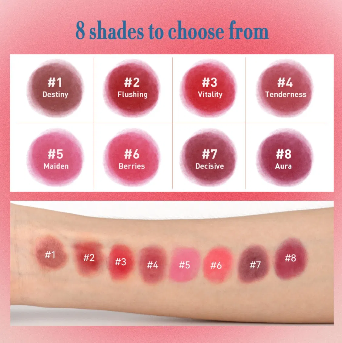 Online Wholesale and Retail Water Jelly Tint Blush Stick Lipstick 3-in-1 Cheek Blush Stick Lip Tinted Natural Lasting Blush Lip Gloss Stick Blusher