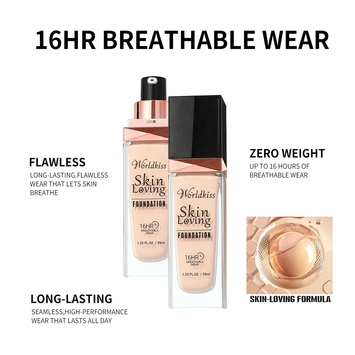 Long-Lasting, Non-Greasy, Long-Lasting Concealing Foundation for Oily Skin, Sheer, Natural, and Moisturizing