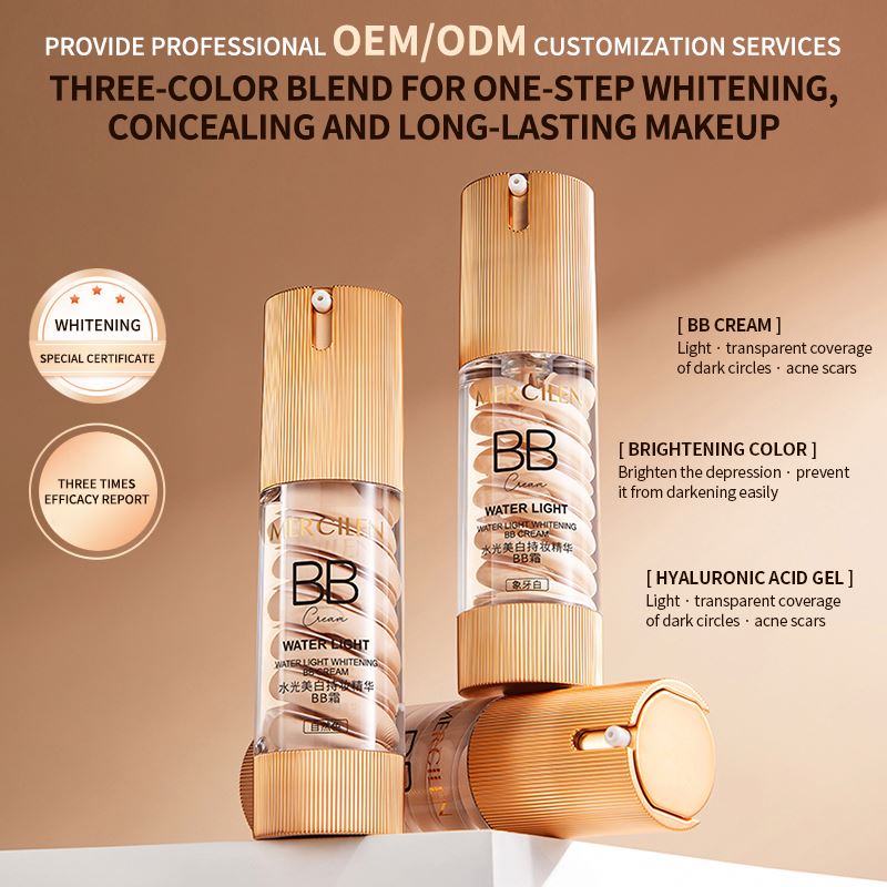 MERCILEN Primer Oil Control BB Foundation Cream Moisturizing Concealer Bleaching Waterproof Color Correcting Face BB Cream