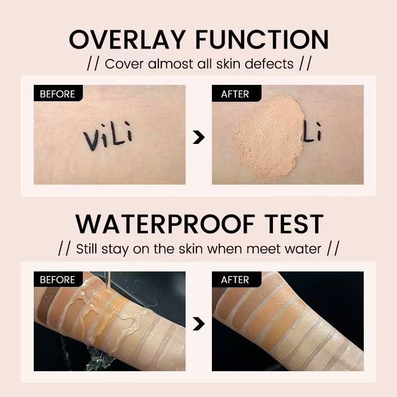 Logo-Free Mineral Liquid Foundation Full Coverage Oil-Control Brightening Long-Lasting Cushion Concealer Dark Skin Makeup
