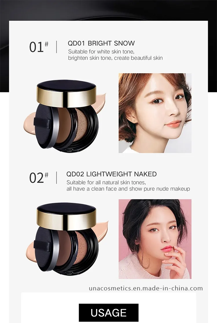 2 in 1 Air Cushion Foundation Pressed Powder Mineral-Based Bb Cc Cream Makeup Powder Dark Circle Coverage Dual Purpose Foundation