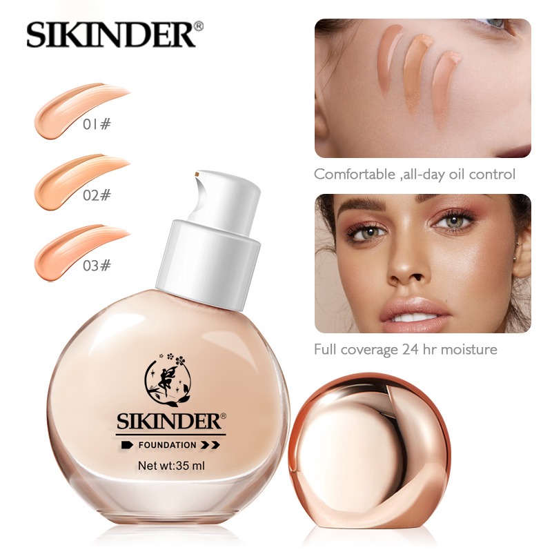 GUANGZHOU OEM Moisturizing & Whitening Liquid Foundation Private Label Makeup Powder Wholesale Low Price