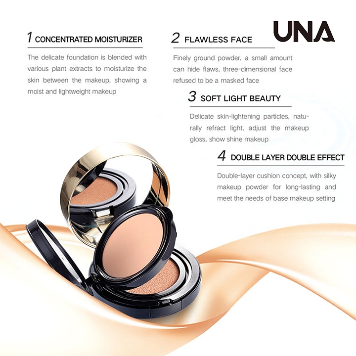 2 in 1 Air Cushion Foundation Pressed Powder Mineral-Based Bb Cc Cream Makeup Powder Dark Circle Coverage Dual Purpose Foundation