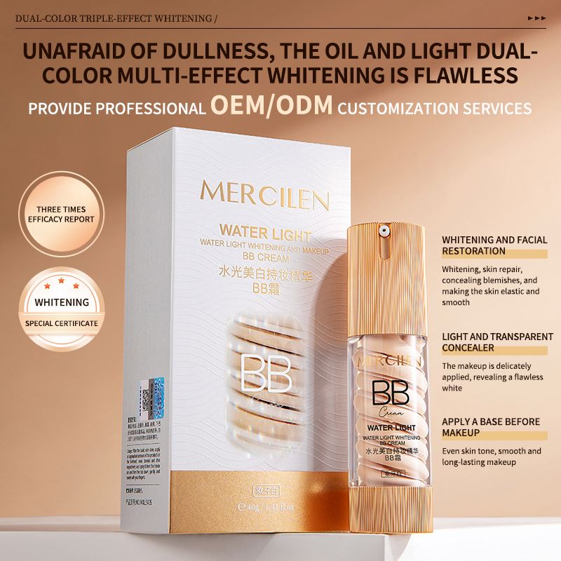 MERCILEN Primer Oil Control BB Foundation Cream Moisturizing Concealer Bleaching Waterproof Color Correcting Face BB Cream