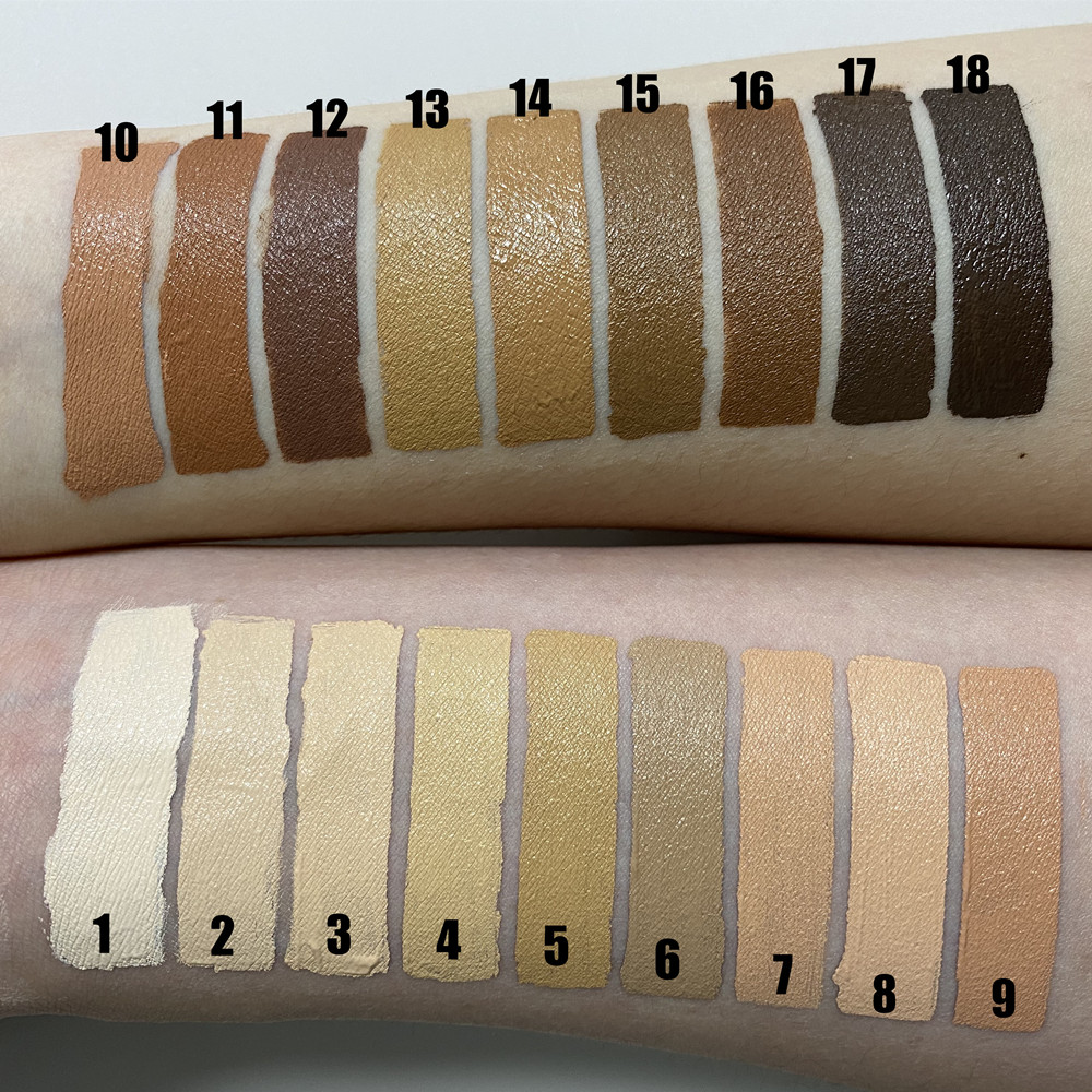 18 Colors Vegan DIY Makeup Liquid Foundation Private Label Waterproof Full Coverage Cosmetics BB Cream Foundation Private Label