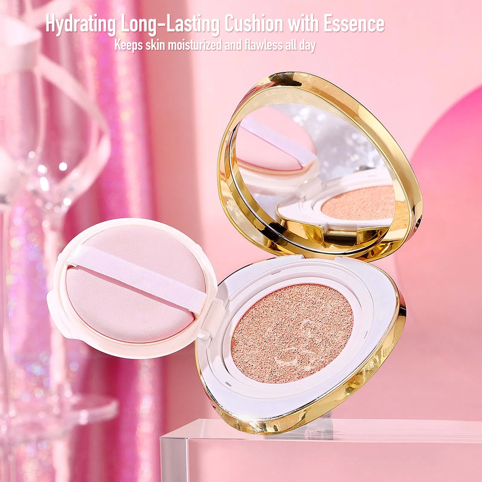 Gem Monsturizing Long-Lasting Cushion Bb Cream; Whitening Hydrating Comfortable Fit Natural Concealer Foundation