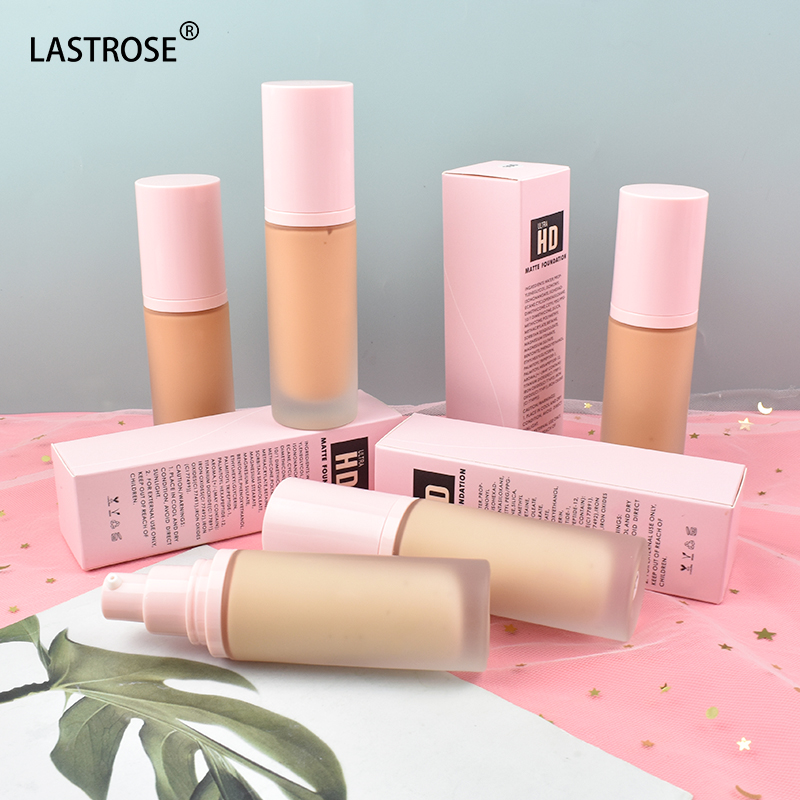 Private Label Makeup Foundation Full Coverage Cream Liquid Foundation 18 Colors Female Waterproof Foundation for Dark Skin