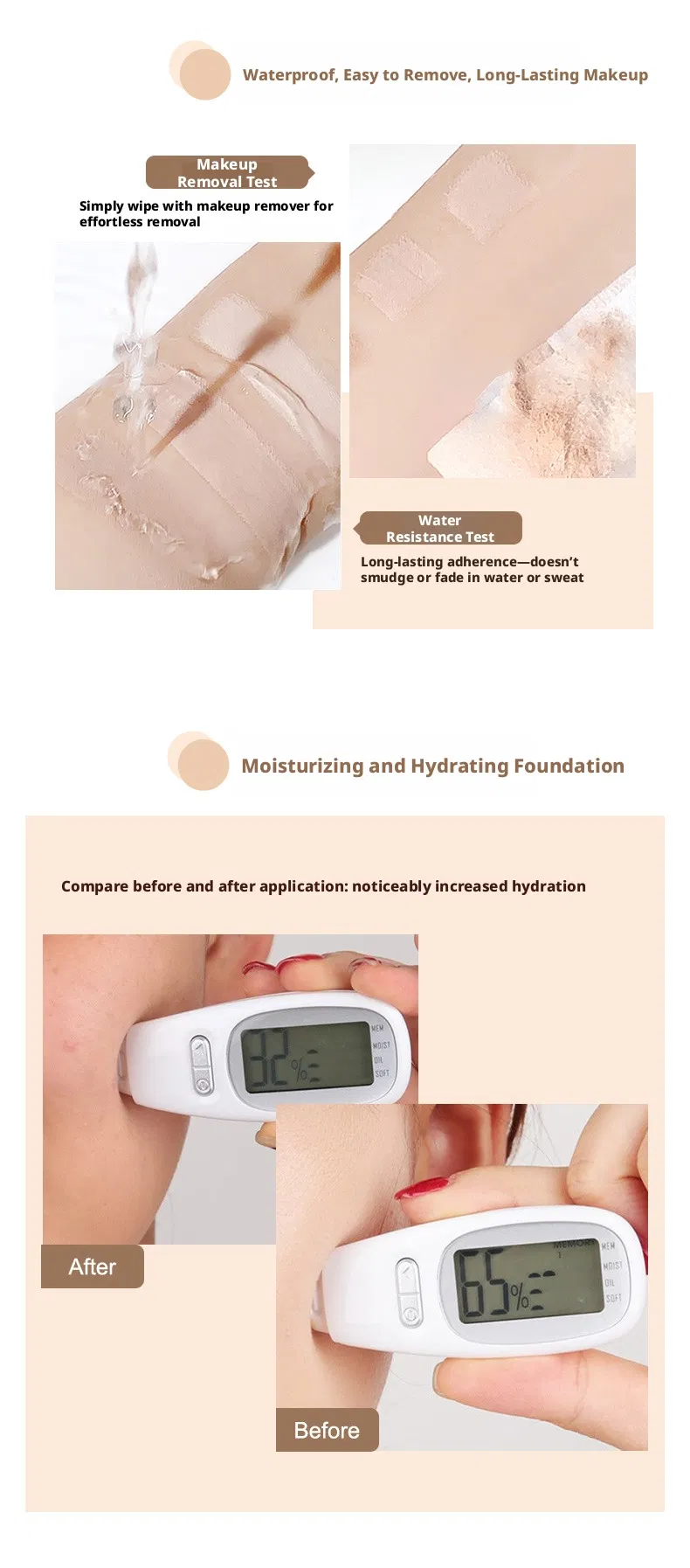 Radiant Custom Blend Long Lasting Sheer Lightweight Foundation Effects
