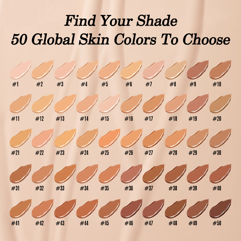 Custom Waterproof Vegan SPF Private Label Cream Matte Fond De Teint Full Coverage Dewy Liquid Foundation for Black Skin