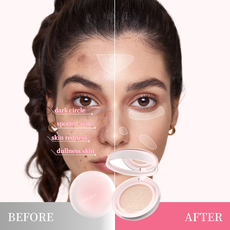 Custom Logo Face Cosmetic Waterproof Full Coverage Concealer Matte Air Cushion Foundation