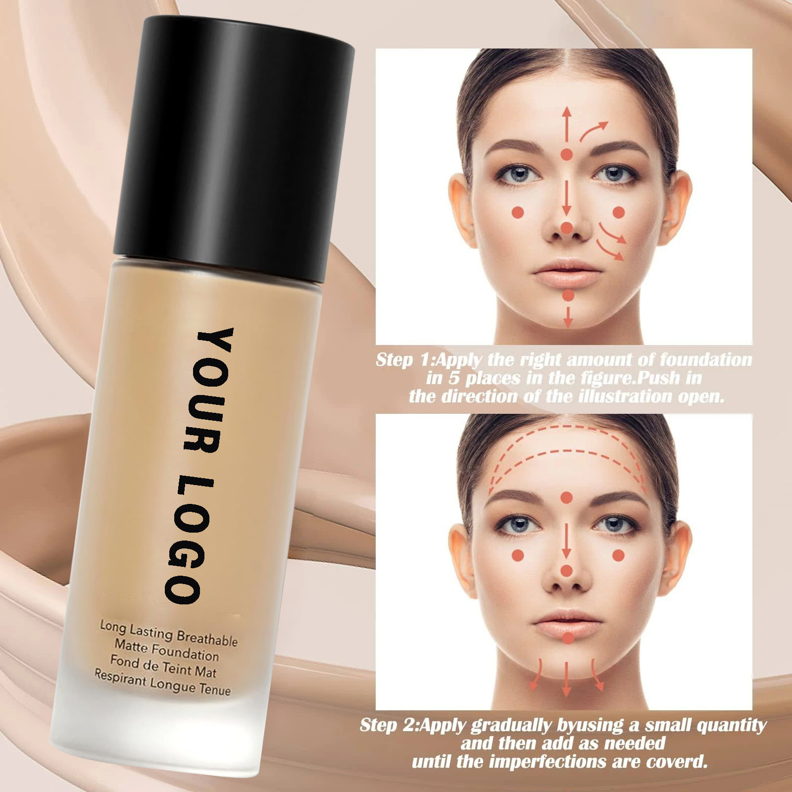 Matte Mineral Liquid Foundation Full Coverage Foundation Makeup Long Lasting Waterproof Matte Dewy Liquid LOW MOQ