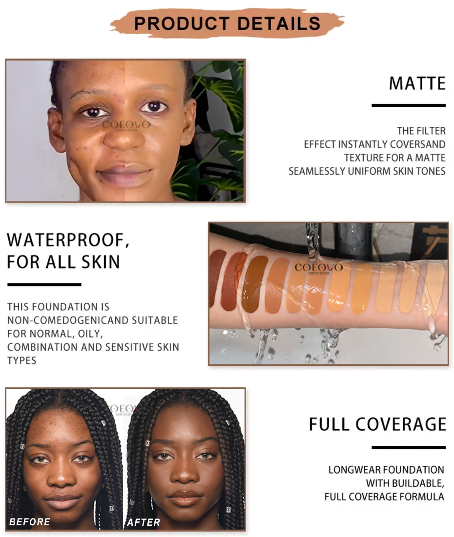 24 foundation color shade grid