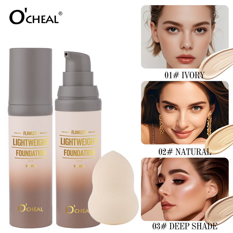 High Quality Full Coverage Concealer Cream Waterproof Matte Foundation 40ml with Makeup Eggs