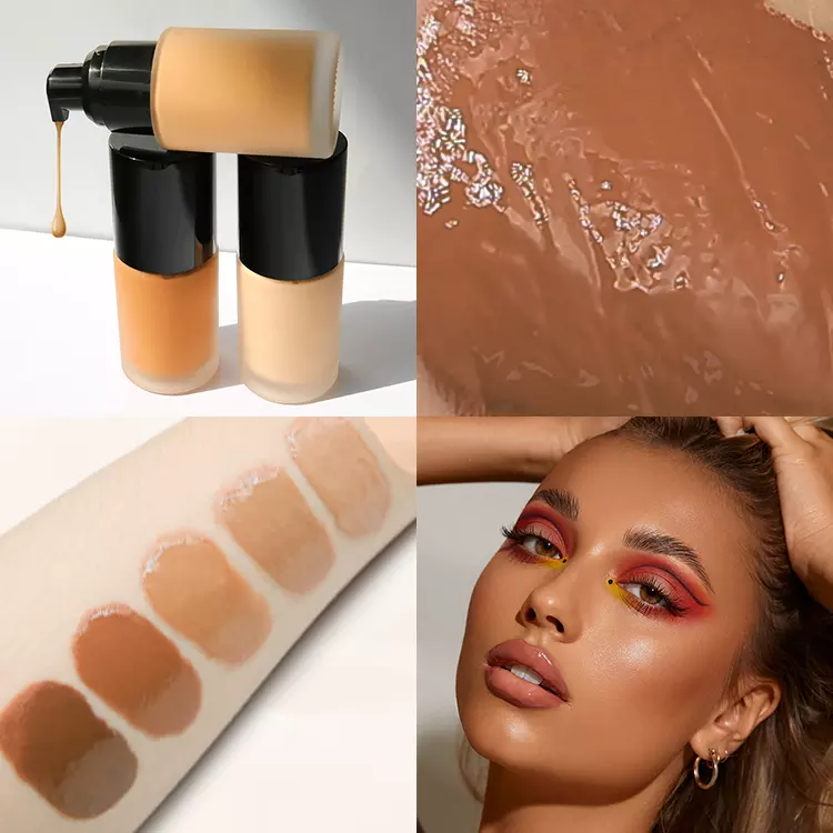 Custom Logo Vegan Waterproof Long Lasting Cream Foundation Full Coverage Concealer Sunproof Dewy Dark Women Private Label