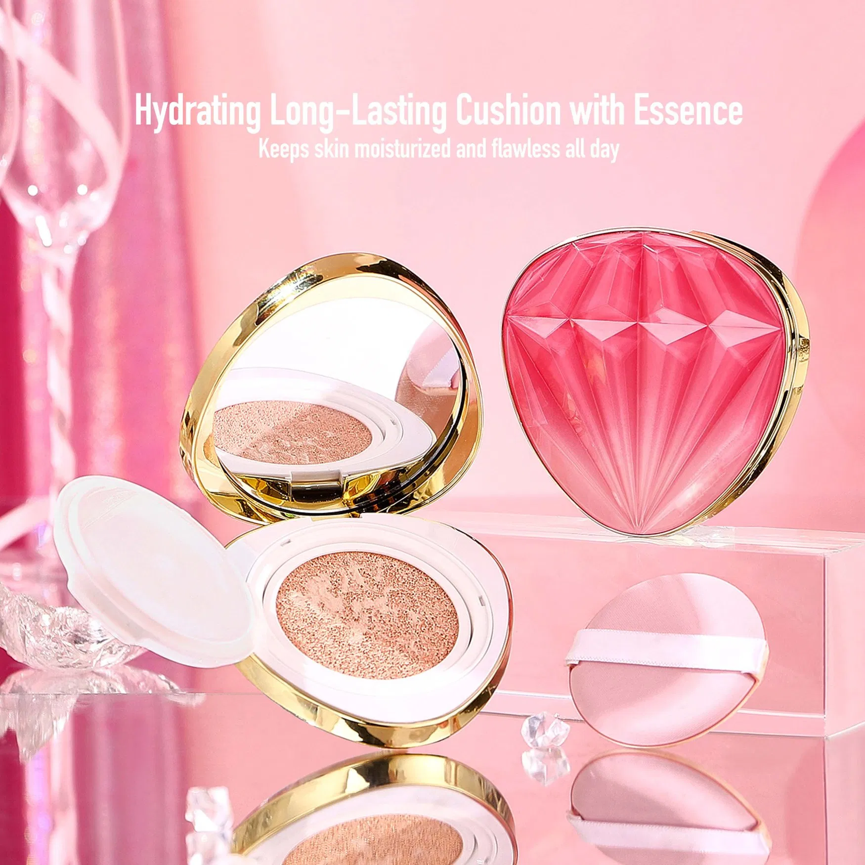 Gem Monsturizing Long-Lasting Cushion Bb Cream; Whitening Hydrating Comfortable Fit Natural Concealer Foundation