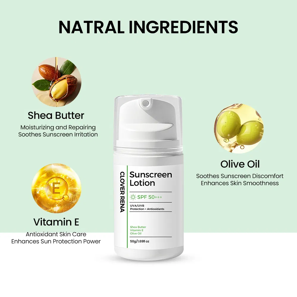 Organic Sunscreen Cream SPF 50 Vitamin C Hyaluronic Acid Fruit Extract Moisturizer Brightening Makeup Cc Cream Foundation