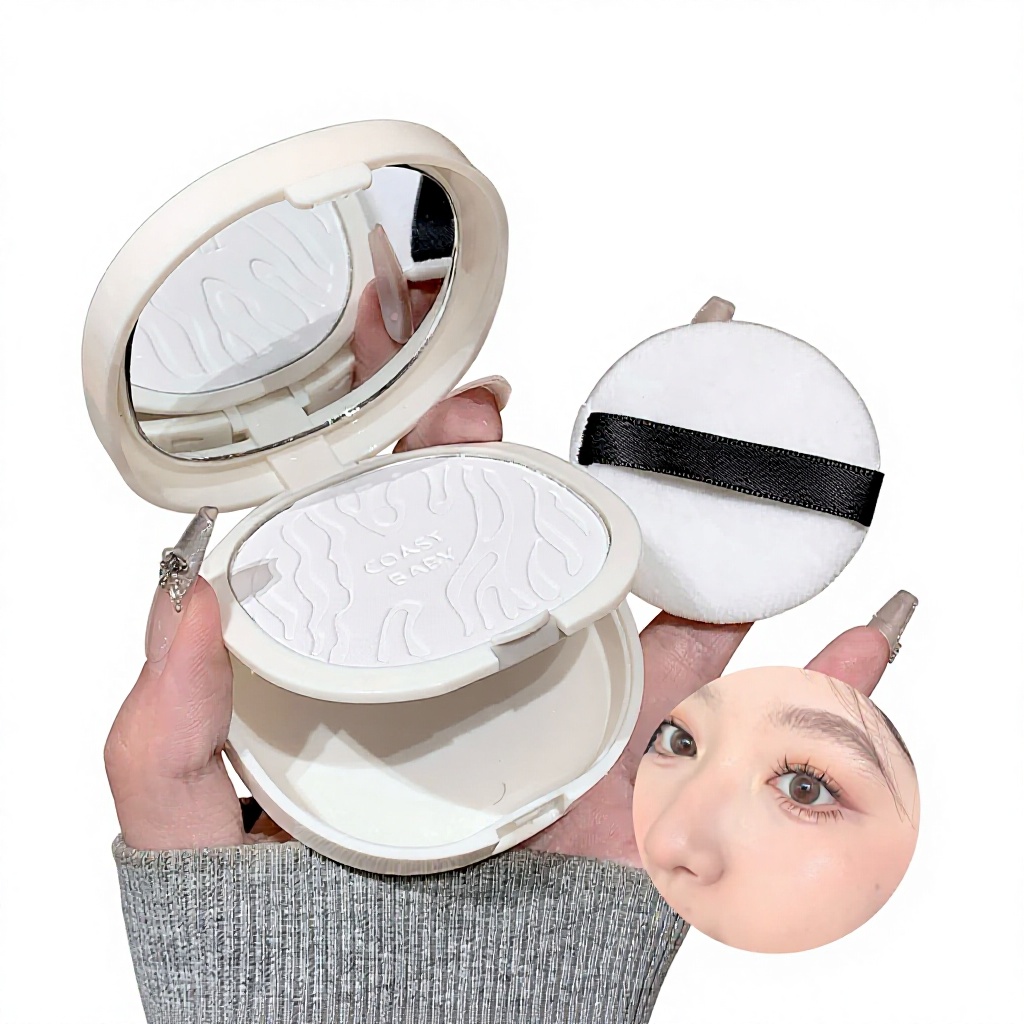 COAST BABY Soft Long-Lasting Matte Powder Compact Concealer Contouring Brightening Waterproof Non-Fading Setting Foundation for