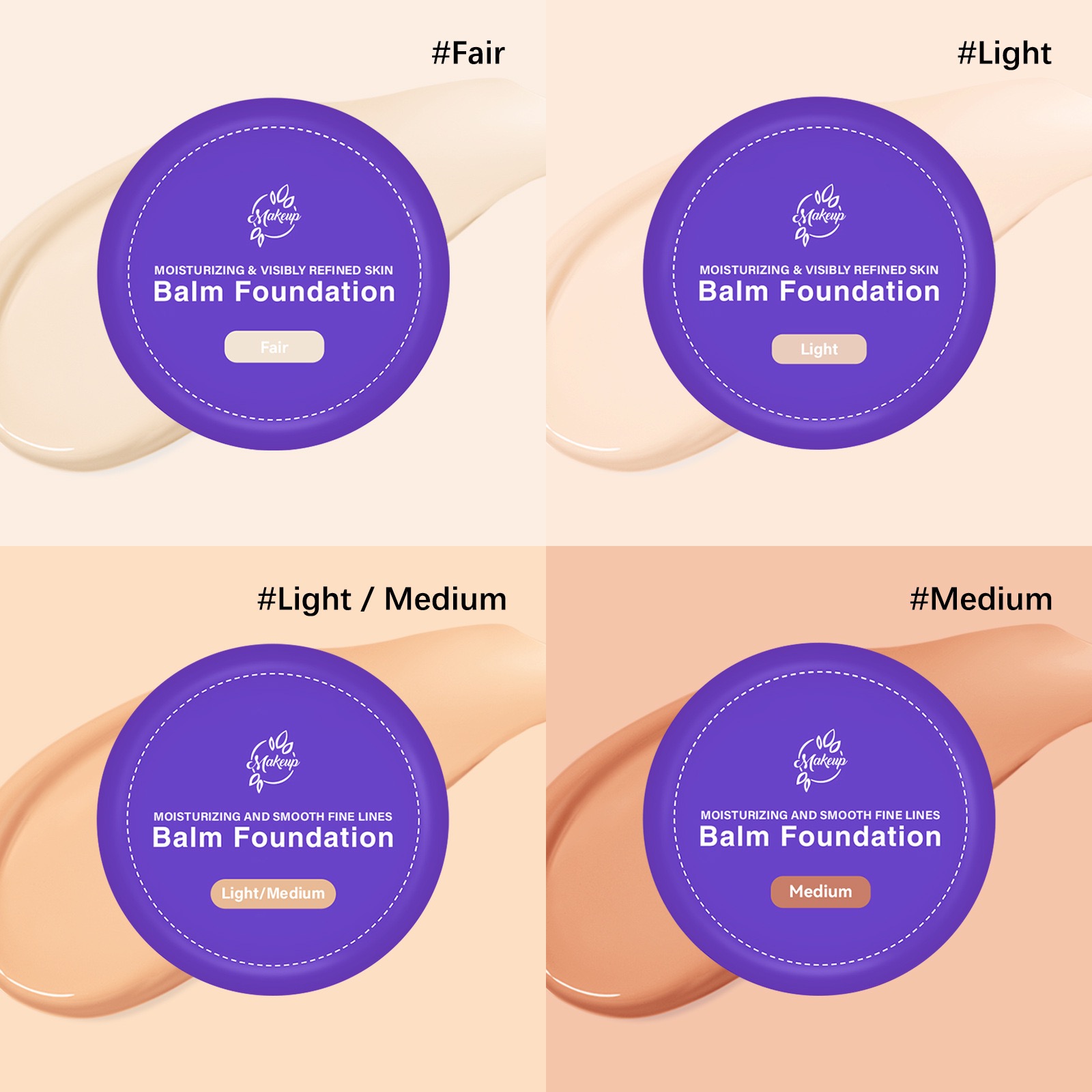 New Arrive 4 Colors 20g Light Foundation Cream Private Label Makeup