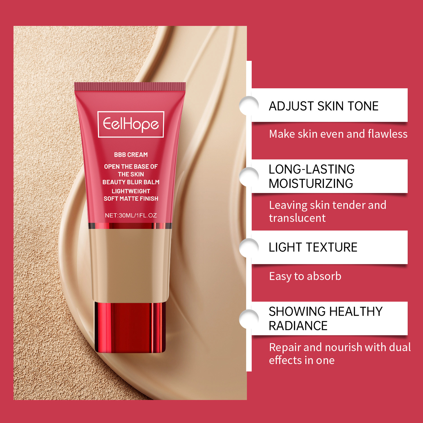 BB Cream Series Moisturizing Nourishing Natural Concealer Long-lasting Lightweight Oil Control CC Creams