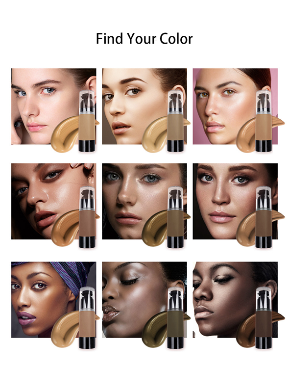 Ms Makeup Cosmeticoem Odm Vegan Black Round Tube Oil Free Matte Fit Me Full Coveragecream Private Label Makeup Liquid Foundation