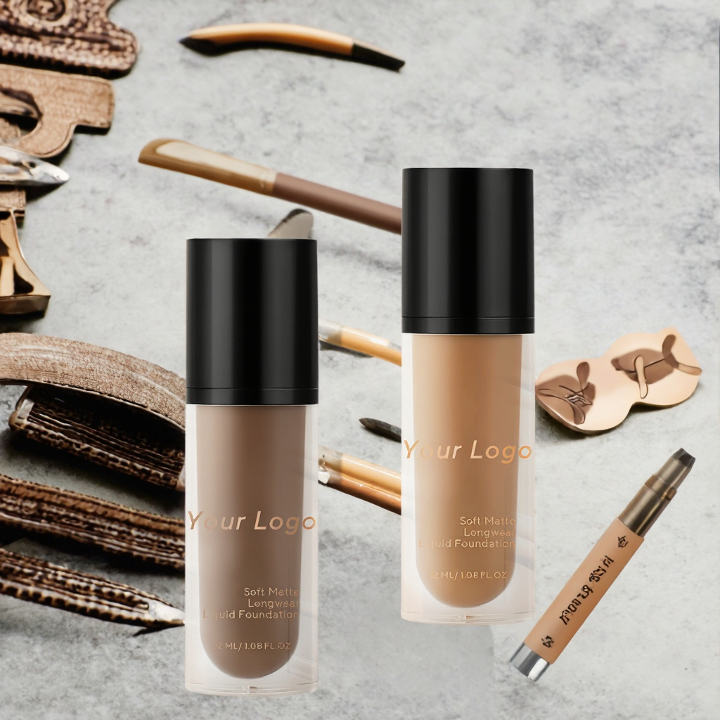 Oem Vegan Private Label Liquid Foundation (New) for Dark Skin Tones Black Women High Quality Waterproof Full Coverage 35ml