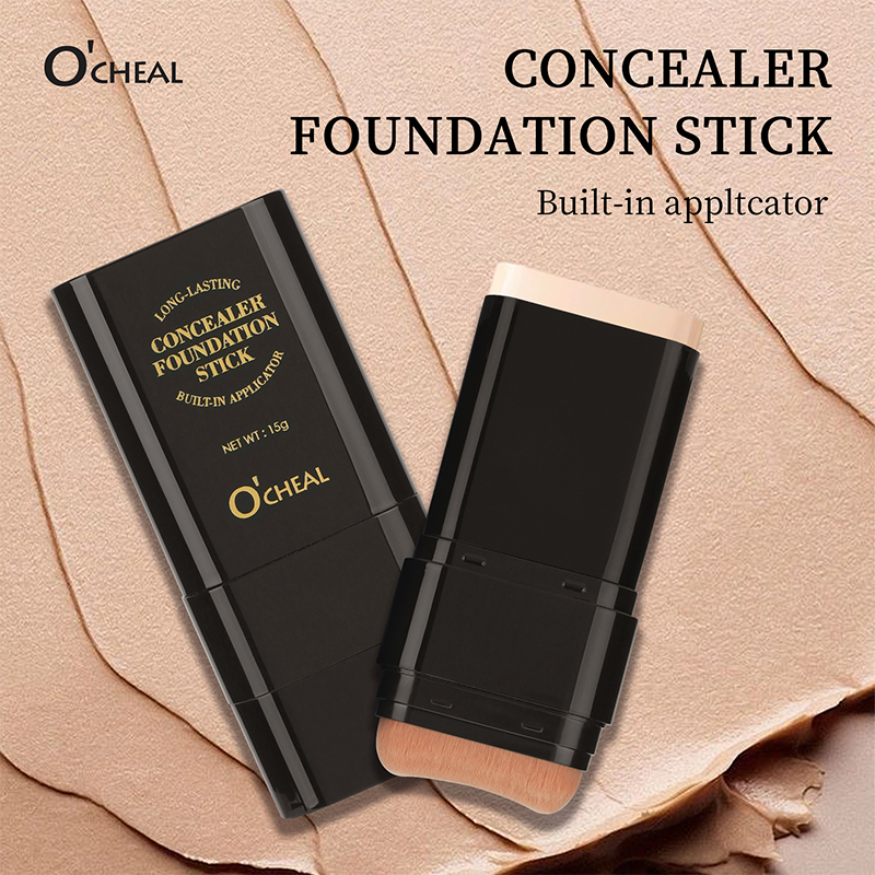 Foundation Stick Face Makeup Waterproof Lightweight Full Coverage Matte Foundation Stick with Whitening Concealer Stick J1