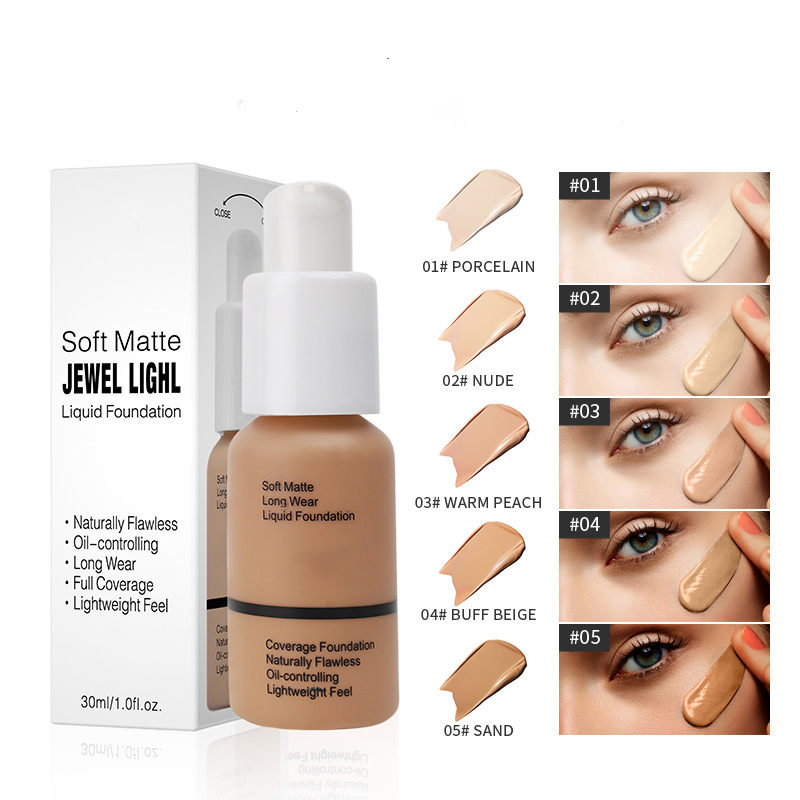 Hot Concealer Waterproof Liquid Foundation Oil Free Soft Foundation Makeup