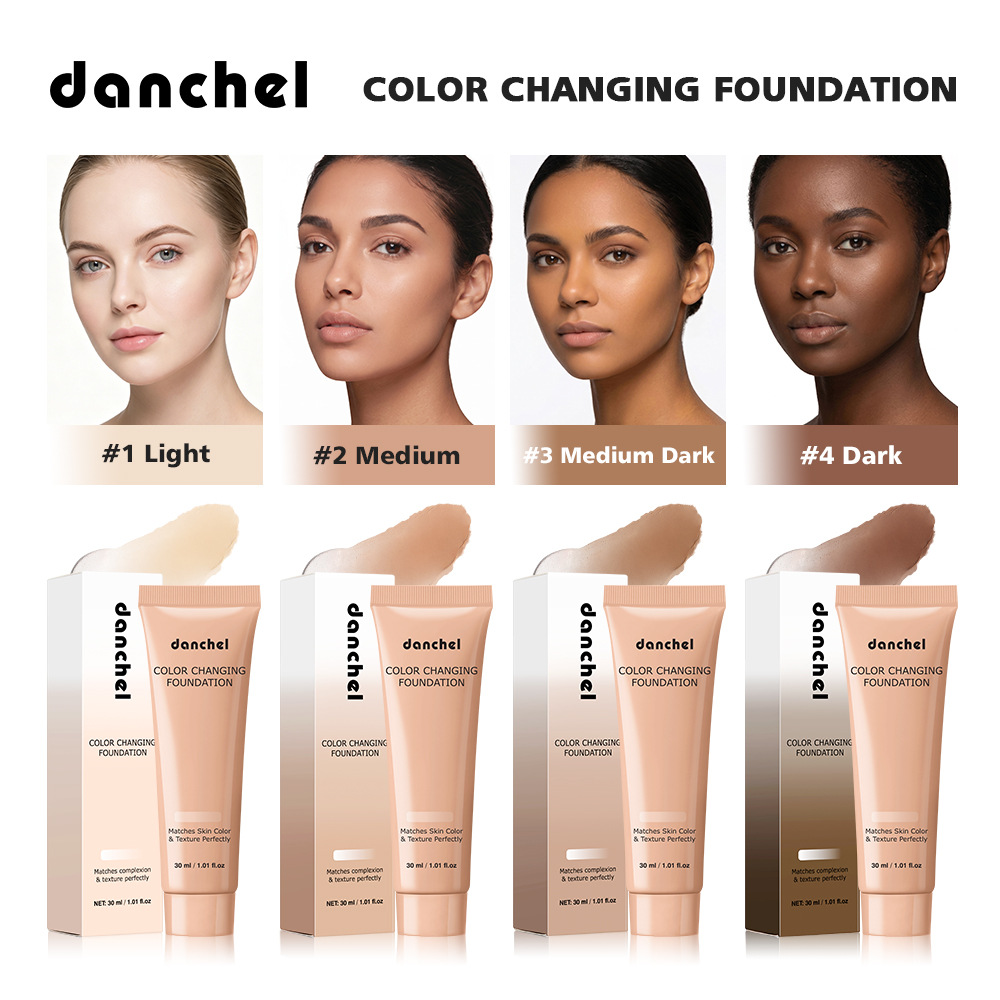 Color Changing Foundation Auto Skin Tone Matching 12H Long Lasting Light Medium Coverage Natural Dewy Face Makeup