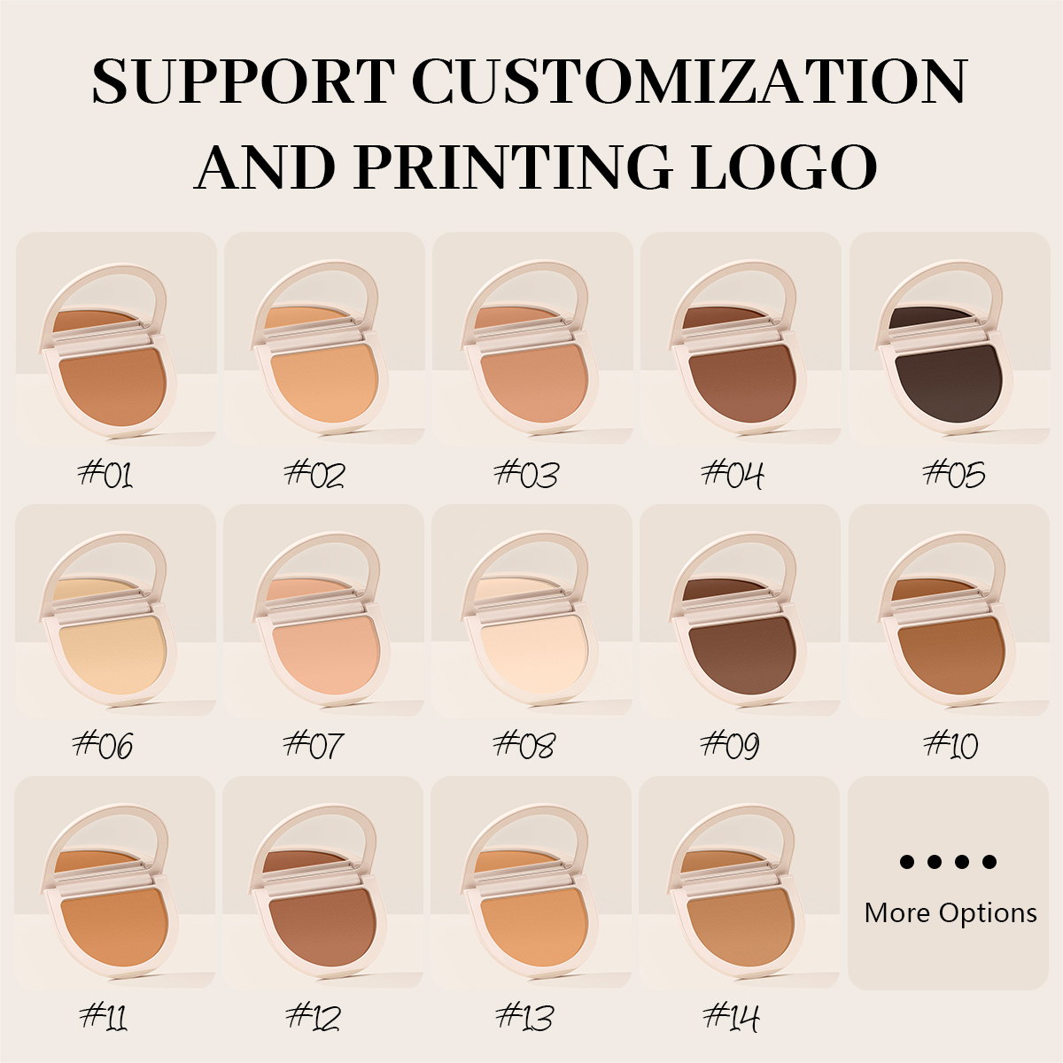 OEM Talc Free Lightweight Compact Pressed Powder Foundation Custom Logo Blurring Mineral Face Makeup Powder Foundation