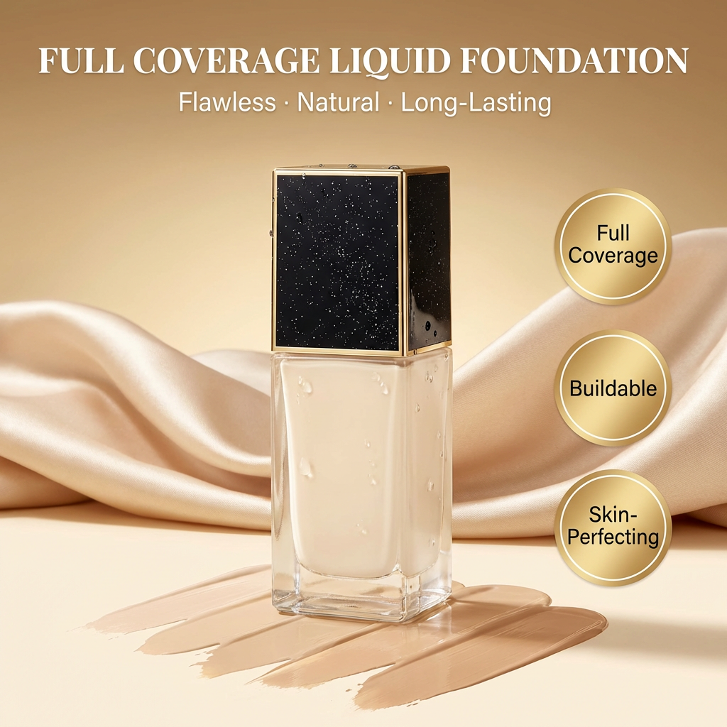 Long Lasting Full Coverage Matte Face Makeup Private Label Cosmetics High-End Waterproof Liquid Foundation