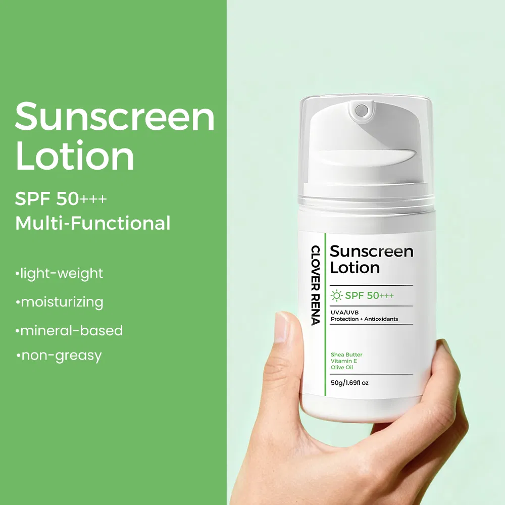 Organic Sunscreen Cream SPF 50 Vitamin C Hyaluronic Acid Fruit Extract Moisturizer Brightening Makeup Cc Cream Foundation