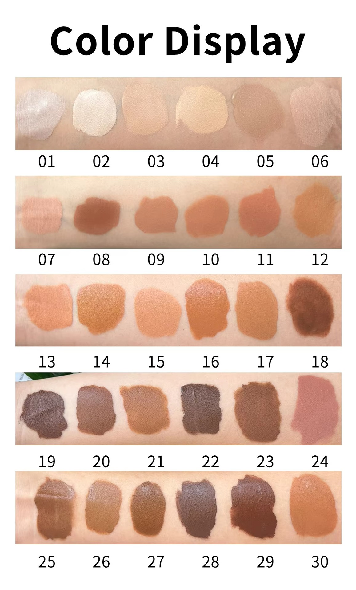 Hot-Selling Waterproof 30-Color Liquid Concealer Brush Self-Heating Soft Matte Foundation 10ml All Skin Types