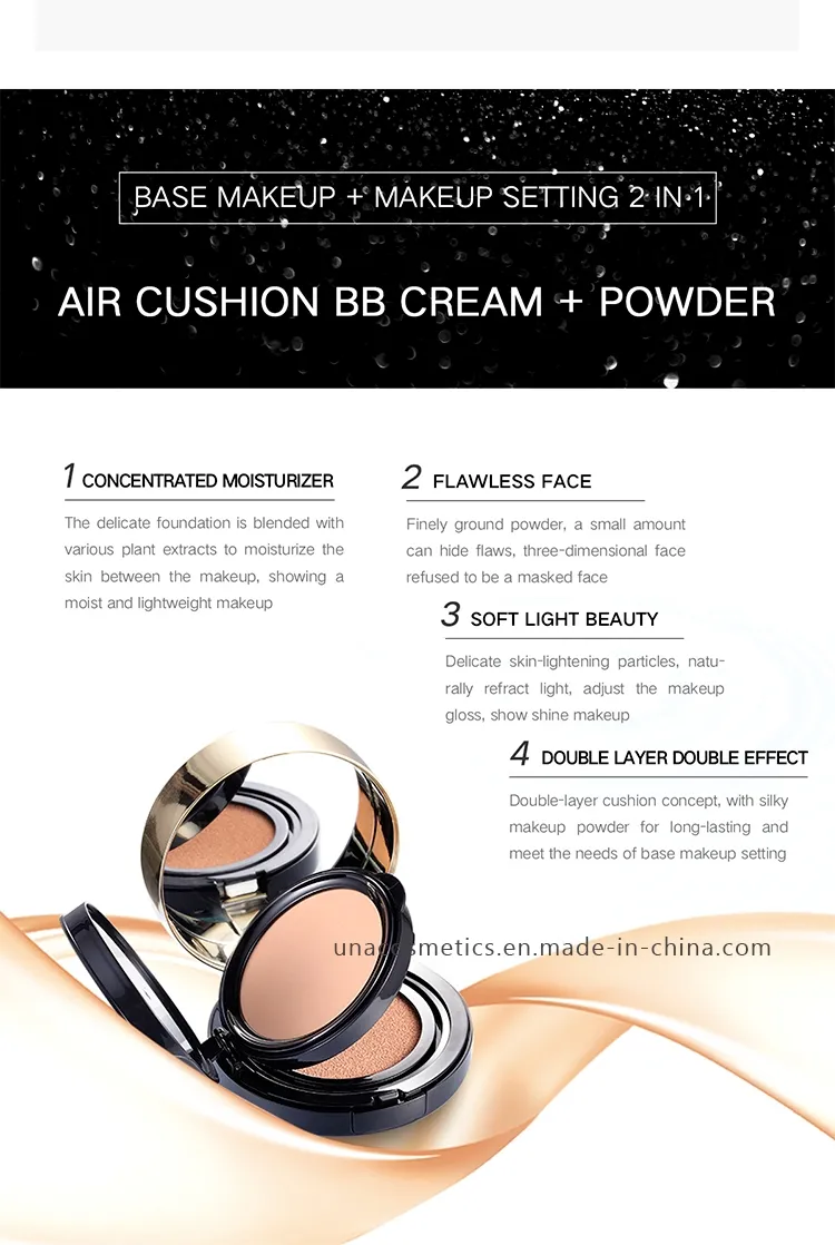 2 in 1 Air Cushion Foundation Pressed Powder Mineral-Based Bb Cc Cream Makeup Powder Dark Circle Coverage Dual Purpose Foundation
